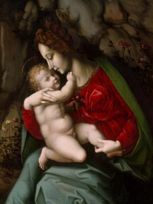 Plakat 30x40 Madonna z Dzieciątkiem, Bachiacca (Francesco d'Ubertino Verdi)