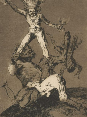 Plakat 30x40 Płyta 56 z 'Los Caprichos':Wstać i upaść, Goya
