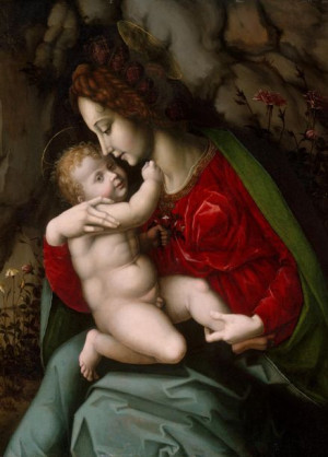 Plakat 39,5x55 Madonna z Dzieciątkiem, Bachiacca (Francesco d'Ubertino Verd