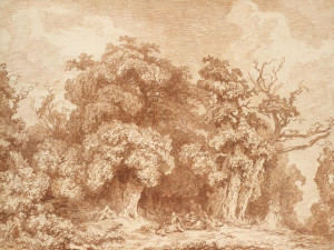 Plakat 40x30 Spotkanie w Wood's Edge, Jean Honoré Fragonard