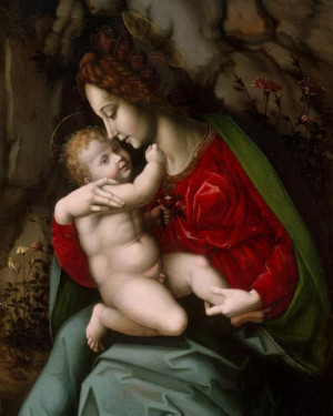 Plakat 40x50 Madonna z Dzieciątkiem, Bachiacca (Francesco d'Ubertino Verdi)