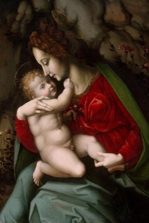 Plakat 40x60 Madonna z Dzieciątkiem, Bachiacca (Francesco d'Ubertino Verdi)