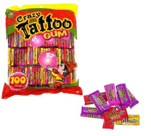 Guma Balonowa Crazy Tattoo Gum 100 Sztuk 250g
