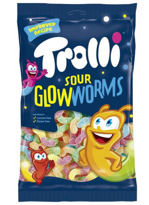 Trolli Gummi Candy żelki kwaśne robaki świetliki 1000g
