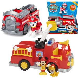 Wóz strażacki Marshalla z bajki Psi Patrol z figurką + Myszka Mickey duży w