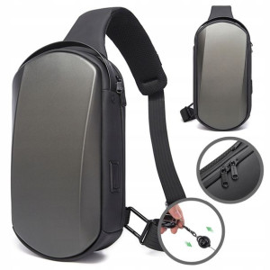 Antykradzieżowy PLECAK miejski BANGE na JEDNO ramię ORGANIZER USB