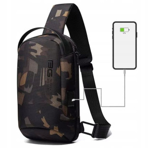 PLECAK miejski BANGE na JEDNO ramię ORGANIZER USB