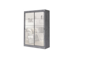 Szafa przesuwna 140cm + Lustro Multi10 | Beton