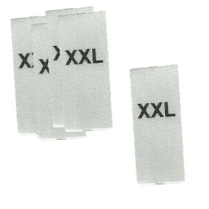 Wszywka metka rozmiar XXL 15 x 35 mm biała 25 szt.