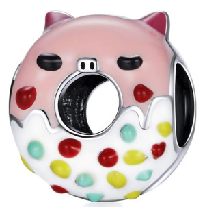 Charms Srebro - Donut Świnka