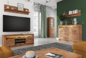 Zestaw Mebli do Salonu Pokoju z oświetleniem LED IBIZA Wybór Kolorów