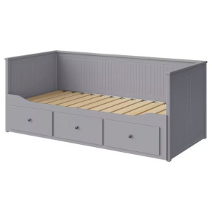 IKEA HEMNES Rama leżanki z 3 szufladami szary 80x200 cm