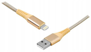 Kabel USB - IPHONE 8pin 2m Złoty