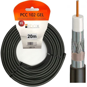 Kabel antenowy koncentryczny Żelowy / Miedź 20m