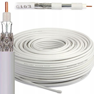 Kabel antenowy koncentryczny RG6 TV/SAT 6.8mm 80m