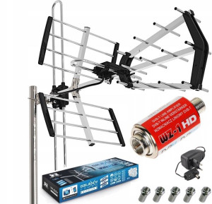 ANTENA Kierunkowa DVBT2 MUXy 4K HD Filtr LTE 120km