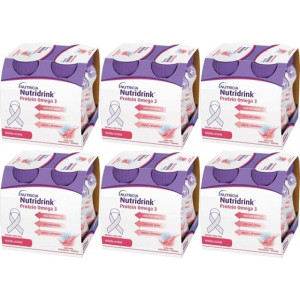 Nutridrink Protein Omega3, płyn o smaku truskawka-malina, zestaw, 24x125 ml