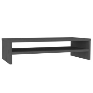 Podstawka na monitor, szara, 50x24x13 cm, lite drewno sosnowe