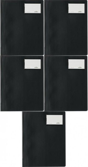Skoroszyt plastikowy bez oczek Durable Opaque A4 twardy czarny x5