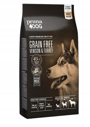 Sucha Karma Dla Psów Prima Dog 10kg Pełnowartościo Dziczyzna