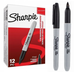 Marker permanentny SHARPIE Fine czarny okr. 12 szt