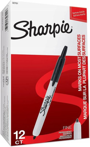 Marker permanentny SHARPIE automatyczny czarny okr