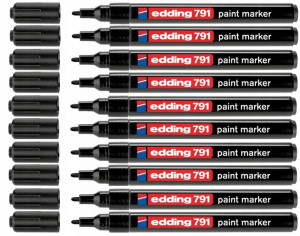 Marker olejowy EDDING 791 czarny 1-2mm okr. 10 szt