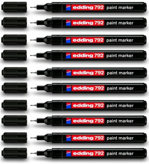 Marker olejowy EDDING 792 czarny 0,8mm okr. 10 szt