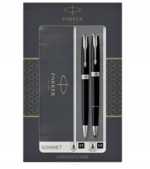 Zestaw PARKER SONNET Black pióro kulk.+ dług. CT