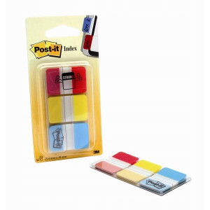 Zakładki indeks. POST-IT 38x25mm 3x22szt mix silne