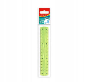 Linijka KEYROAD, 15cm, elastyczna, zawieszka, ziel