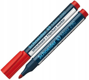 Marker do tablic Schneider 290 czerwony okr.