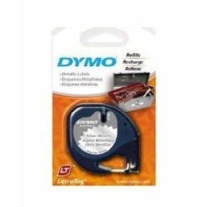 Taśma DYMO Letratag 12mm x 4m srebrna