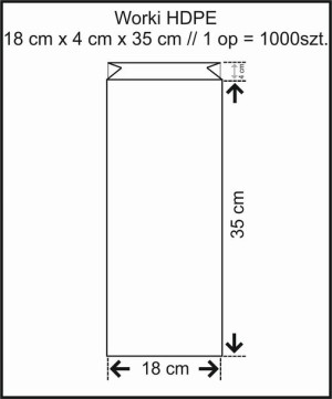 Worki HDPE 18X4X35 op=1000szt