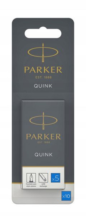 Naboje do piór PARKER QUINK niebieskie zmyw. 10szt