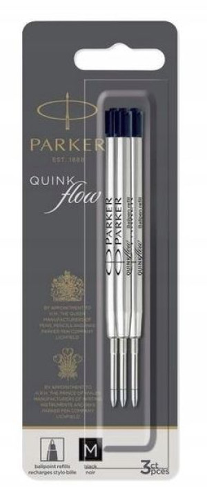 Wkład do dług. PARKER QUINKflow M czarny a'3