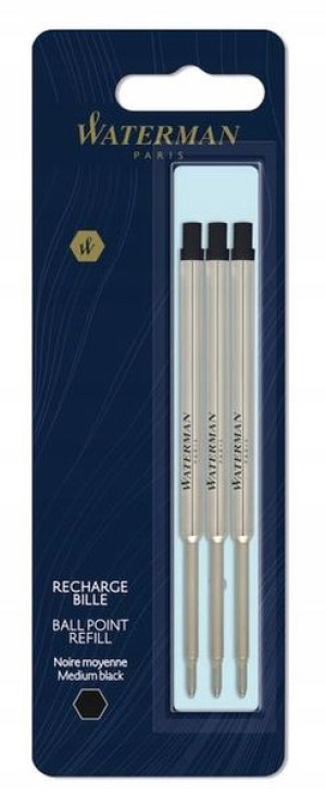 Wkład do dług. WATERMAN M standard czarny a'3