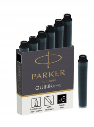 Naboje do piór PARKER mini czarne 6 szt.
