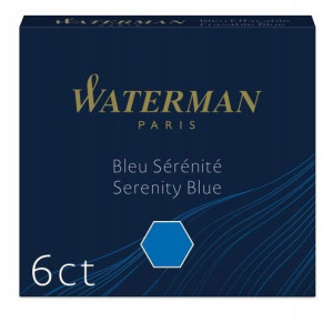 Naboje Waterman niebieskie, krótkie 6szt