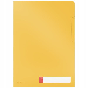 Folder A4 z kieszonką na etykietę LEITZ Cosy żółty