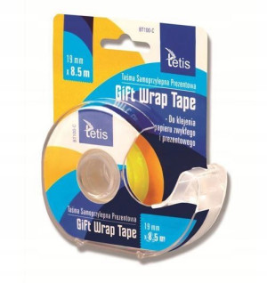 Taśma biurowa TETIS 19mm x 8,5m prezentowa