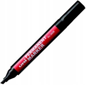 Marker permanentny UNI 380 czarny ścięty