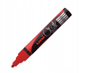 Marker kredowy UNI PWE-5M czerwony okr.
