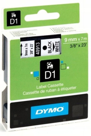 Taśma DYMO 9mm x 7m D1 biała (czarny druk)