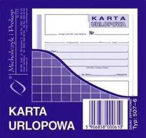 Karta urlopowa 2/3 A6 M&P 507-6