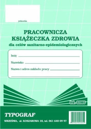 Książeczka zdrowia pracownika A6 TYPOGRAF