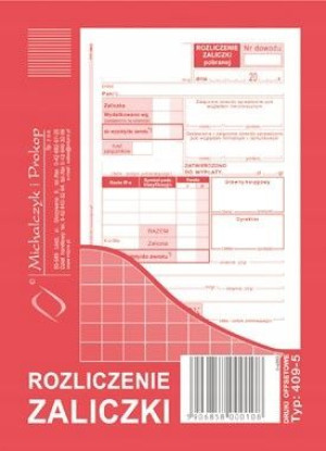 Rozliczenie zaliczki A6 M&P 409-5