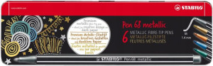 Pisaki STABILO PEN 68 metalic 6 kol. pud.metal