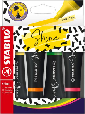 Zakreślacz STABILO Shine etui 4 szt.