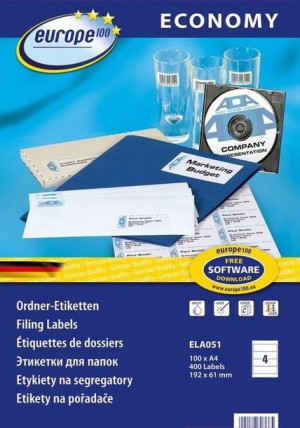Etykiety uniwersalne AVERY 192x61 mm Europe 100